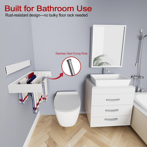 Home Folding Towel <b>Rack</b> 80cm Wall-mounted Clothes Drying <b>Rack</b> Retractable Space Saving Clothes Storage <b>Rack</b> - Product Image 2