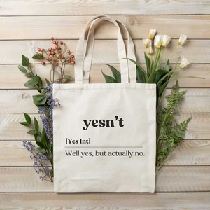 Sacs fourre-tout en coton de haute qualité avec logo imprimé personnalisé Sac à provisions en toile avec poignée Sacs à main d'épicerie réutilisables - Product Image 4