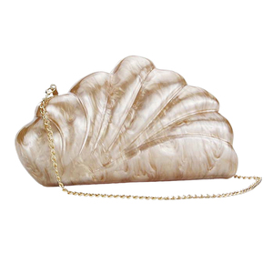Sac de soirée spécial pour femme en acrylique marbré, pochette à chaîne détachable, sac à bandoulière pour la vie quotidienne et les bals de promo - Product Image 5