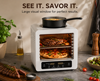 Four à pizza électrique JingXin, 800°C, portable, double zone de cuisson, chauffage rapide, four commercial pour la cuisson des steaks