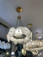 JYLIGHTING Lustre professionnel pour café, restaurant, usage domestique, luminaire suspendu en métal optique et albâtre
