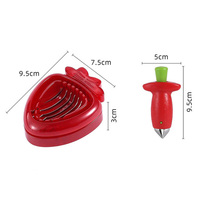 Coupe-fruits multifonctionnel manuel en plastique PS et acier inoxydable, robuste et durable, éplucheur de fraises, compatible lave-vaisselle