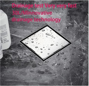 Trench Drenaje de acero inoxidable entre baldosas Marca de agua clásica Azulejo cuadrado Insertar Desagüe de suelo para ducha Baño - Product Image 4