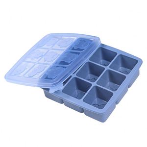 Children's Food Storage <b>Container</b> <b>with</b> <b>Lid</b> 9 Cavity Food Grade Silicone Ice Cube Tray Easy to Clean <b>Freezer</b> Safe Ice Cream Tools - Product Image 3