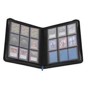 Carpeta de tarjetas comerciales personalizadas, carpeta de tarjetas con cremallera de dientes plateados - Product Image 1