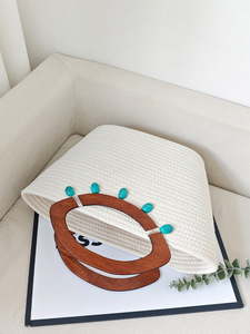 Bolso Tote Bohemio de Paja Trenzada Suave, Nuevo para Verano 2025, de Gran Capacidad, Portátil, Tipo Cesta para Verduras, para Mujer, Ideal para Vacaciones y Playa - Product Image 6