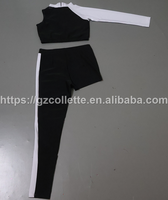 Costumes de ballet pour filles, justaucorps noir en lycra pour adultes, justaucorps à manches longues pour enfants, pantalon long en spandex, costumes de danse jazz