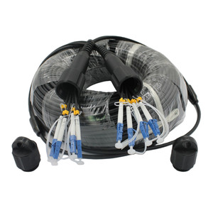 10 metros negro al aire libre 4 Core <span class=keywords><strong>LC</strong></span> a <span class=keywords><strong>LC</strong></span> Cables de fibra óptica táctica chaqueta de TPU blindada - Product Image 6