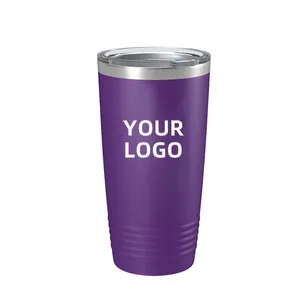 Aangepaste 20Oz Reizen Tumbler Cups Dubbele Wand Roestvrij Staal 30Oz Koffie Tumbler Met Deksels En Rietjes