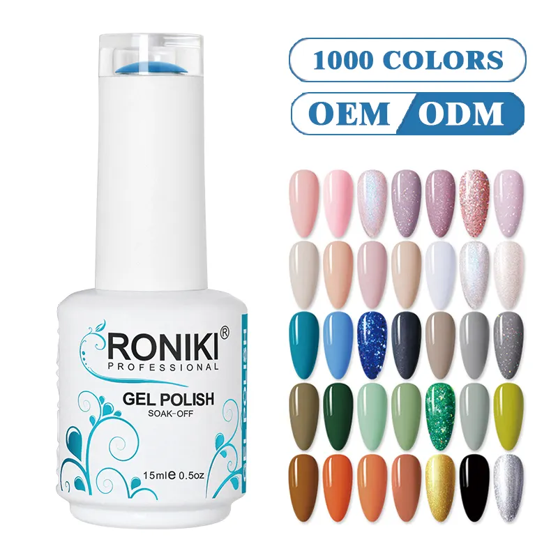 RONIKI oem nail products supplies private label mixed color bulk soak off uv gel natural custom gel nail polish