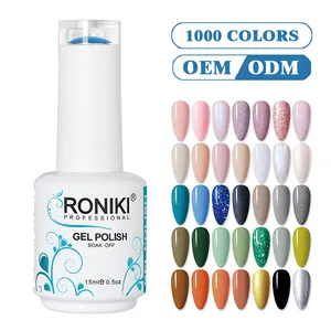 Roniki Oem Nail Producten Levert Private Label Gemengde Kleur Bulk Losweken Uv Gel Natuurlijke Custom Gel Nagellak