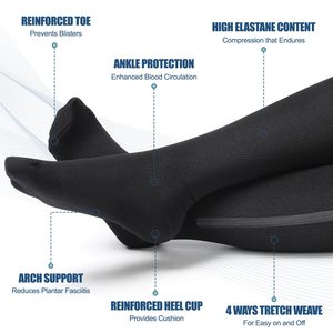Chaussettes <span class=keywords><strong>de</strong></span> compression graduée à fermeture éclair 20-30 mmHg personnalisées en gros sous marque privée, chaussettes <span class=keywords><strong>de</strong></span> compression médicale pour diabétiques et la circulation - Product Image 2
