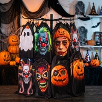Masque de Halloween 3D en maille avec visage de citrouille fantôme, cagoule de déguisement, cache-visage pour fête et farces