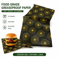 Papier d'emballage pour hamburgers imprimé sur mesure, résistant à la graisse, de qualité alimentaire, imperméable, jetable, pour emballages de sandwichs