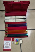 Ensemble de Mahjong américain de 30mm en gros 166 carreaux avec porte-accessoires modernes et sac matelassé pour un jeu de table amusant