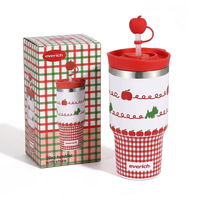 Gobelet de voyage isotherme en acier inoxydable de 20 oz, personnalisé, avec poignée, paille et couvercle 2-en-1, idéal pour le café et la bière