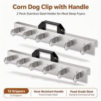 Pinces à corn-dogs pour friteuse avec poignée, compatibles avec la plupart des friteuses, en acier inoxydable, haute qualité, modernes, lot de 2, installation et nettoyage faciles