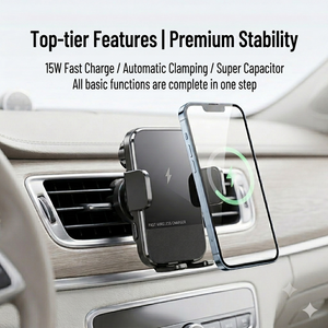 Soporte de Carga Inalámbrico Inteligente para Automóvil de 15 W, Soporte para Teléfono con Carga Rápida para iPhone 16 y <span class=keywords><strong>Samsung</strong></span> Galaxy S24 - Product Image 1