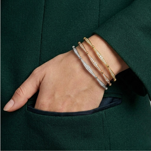 Bracelet classique unisexe en or blanc/rose/jaune 10K/14K/18K avec diamant de laboratoire de 0,10 carat, cadeau d'anniversaire, bijoux - Product Image 1