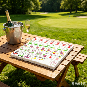 Nuovo 2026: Mahjong Americano a 4 Strati in Acrilico, 160 Pezzi, Motivo Sportivo Golf, Incisione Laser e Stampa UV - Product Image 4