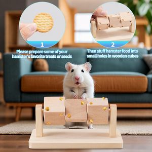 3 Juguetes de Madera para Hámsteres, Conejos, Gerbillas, Ratas y Chinchillas, para Jugar y Moler Dientes - Product Image 2
