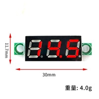 Voltmeter Digital DC 2 kawat DC2.5-40V 0.28 "Merah Biru Hijau Kuning Voltmeter Digital Mini
