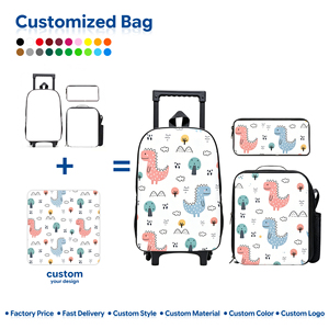 Mochila con Ruedas 3 en 1 con Estampado <span class=keywords><strong>de</strong></span> Dinosaurios <span class=keywords><strong>de</strong></span> Dibujos Animados, Mochila Escolar Ligera con Ruedas <span class=keywords><strong>para</strong></span> Niños, Patrón Personalizado <span class=keywords><strong>para</strong></span> <span class=keywords><strong>Adolescentes</strong></span> - Product Image 1