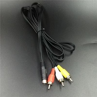 Câble AV OEM Mini Din 7 broches vers 3 RCA plaqué or à angle droit avec paire torsadée tressée pour moniteur et haut-parleur