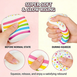 Jouet sensoriel anti-stress en TPE et TPR, jouet souple à montée lente en forme de gâteau superposé pour enfants, soulagement de l'anxiété, vente en gros - Product Image 5
