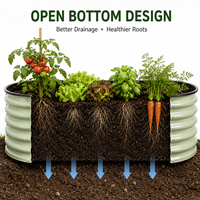 Jardinière extra-large en métal galvanisé pour légumes, potager surélevé écologique pour herbes et fleurs d'extérieur, jardin, patio