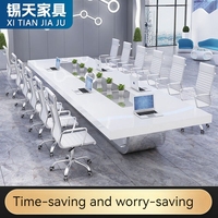 XTHYZ-049 Modern ofis mobilyaları Set Made çin konferans odası toplantı alanı için melamin kurulu toplantı masası sandalye içerir