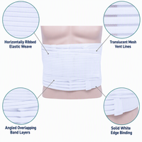 Ceinture de compression abdominale post-chirurgicale blanche avec soutien dorsal et fermeture en X
