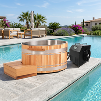 Bain froid commercial de luxe pour 1 personne, en cèdre rouge massif, pour spa extérieur, hôtel, jardin, bain de glace, récupération sportive