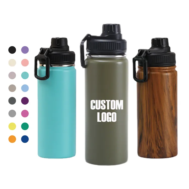 Custom LOGO And Color Insulated Vacuum Wide Mouth Stainless Steel Sport Water Bottle With Lids And Straw