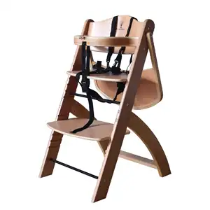 New design portable folding wooden baby high chair