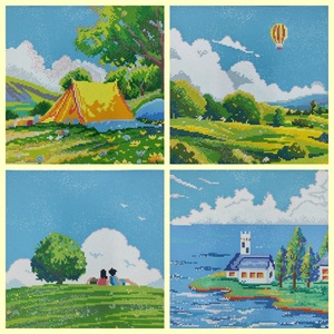 <span class=keywords><strong>Pintura</strong></span> de paisaje de 12 meses, <span class=keywords><strong>pintura</strong></span> artística de diamantes, 30x30cm, arte de mosaico de píxeles, diseño hecho a mano, fabricante de <span class=keywords><strong>pintura</strong></span> de diamantes - Product Image 3