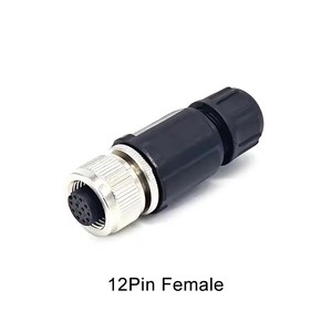Connecteur d'aviation M12 étanche 17 broches, mâle/femelle, pour capteur, 4, 5, 8, 14 broches, plaqué or, IP67, connexion à souder - Product Image 5