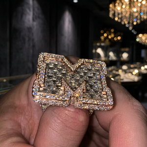 Custom Letter Moissanite <b>Ring</b> <b>Initial</b> Plated Engagement Band Name Diamond Style Wedding Jewelry - Product Image 2