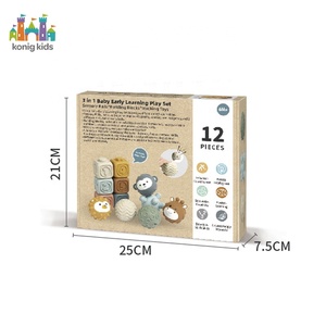 Set Giocattoli da Bagno per Bambini Konig Kids Bear 2-in-1, 12 Pezzi Blocchi Morbidi Impilabili e Palline Sensoriali - Materiale Ecologico con Suono, 0-24 Mesi - Product Image 5