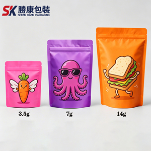Bolsas de Poliéster Impresas Personalizadas a Prueba de Olores, Grado Alimenticio, con Cierre de Cremallera para Almacenamiento de Alimentos (3.5g/7g/14g), MOQ de 100 Unidades - Product Image 1