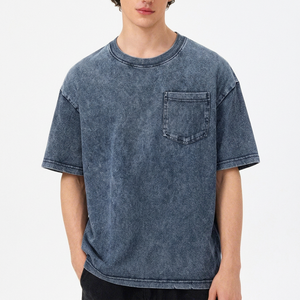 Best Quality Acid Washed Vintage Style Solid Printed Acid Wash <b>Shirts</b> T <b>Shirts</b> <b>Men</b> Oversize O-neck Short Sleeve Jogging Wear - Product Image 1