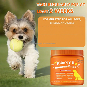 Suplemento Inmunológico y Antialérgico para Mascotas del Fabricante OEM, Allergy Immune Bites, 90 Unidades, Masticables Blandos con Sabor a Salmón - Product Image 5