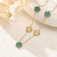 18K gouden roestvrijstalen waterdichte ketting met pruimenbloesempatroon, stoer, elegant, dames statement hanger, cadeau