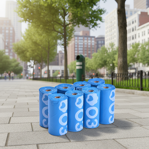 Bolsas para excremento de perro personalizadas, impresas, biodegradables, económicas, sin rollo, termosellables, compostables, sin marca. - Product Image 1