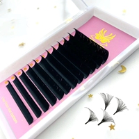 Fournitures en gros pour extensions de cils : Cils russes individuels en cachemire, extensions de cils en velours, plateaux de cils noir mat foncé