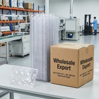 Boîte d'emballage alimentaire transparente pour mini-pâtisseries, gâteaux, kiwis, fruits, avec couvercle à boucle, 8 cavités, en PET écologique, 80x55mm, 240x180x50mm, haute transparence