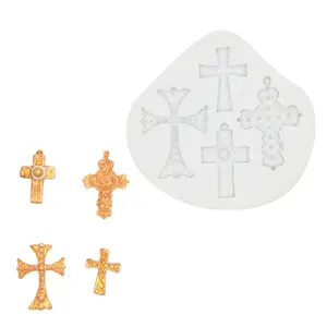 Moule à gâteau en Silicone 3D en forme de croix, pour Fondant de chocolat, décoration pour des Cupcakes, outils de décoration, 1 pièce
