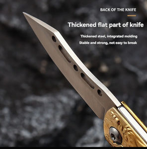 Navaja de Bolsillo para EDC, Navaja Plegable con Llavero, Mango de Latón, Regalos de Moda para Kit de Supervivencia al Aire Libre - Product Image 6