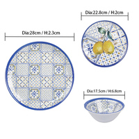 Vente en gros d'ensembles de vaisselle en mélamine avec logo personnalisé fournisseur chinois d'assiettes et bols ronds plats pour la cuisine de restaurant