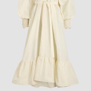 Vestido de Verano Elegante para Mujer, Holgado, con Hombros Descubiertos, Color Sólido, con Cinturón, para la Playa - Product Image 4